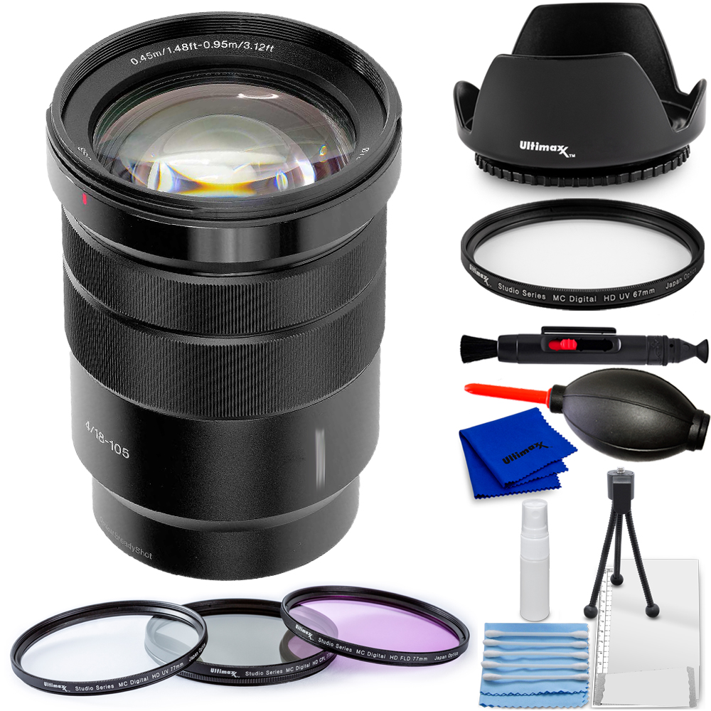 Sony E PZ 18-105mm f/4 G OSS Lens SELP18105G - 7PC Accessory