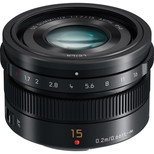 Panasonic Leica DG Summilux 15mm f/1.7 ASPH. Lens (Black