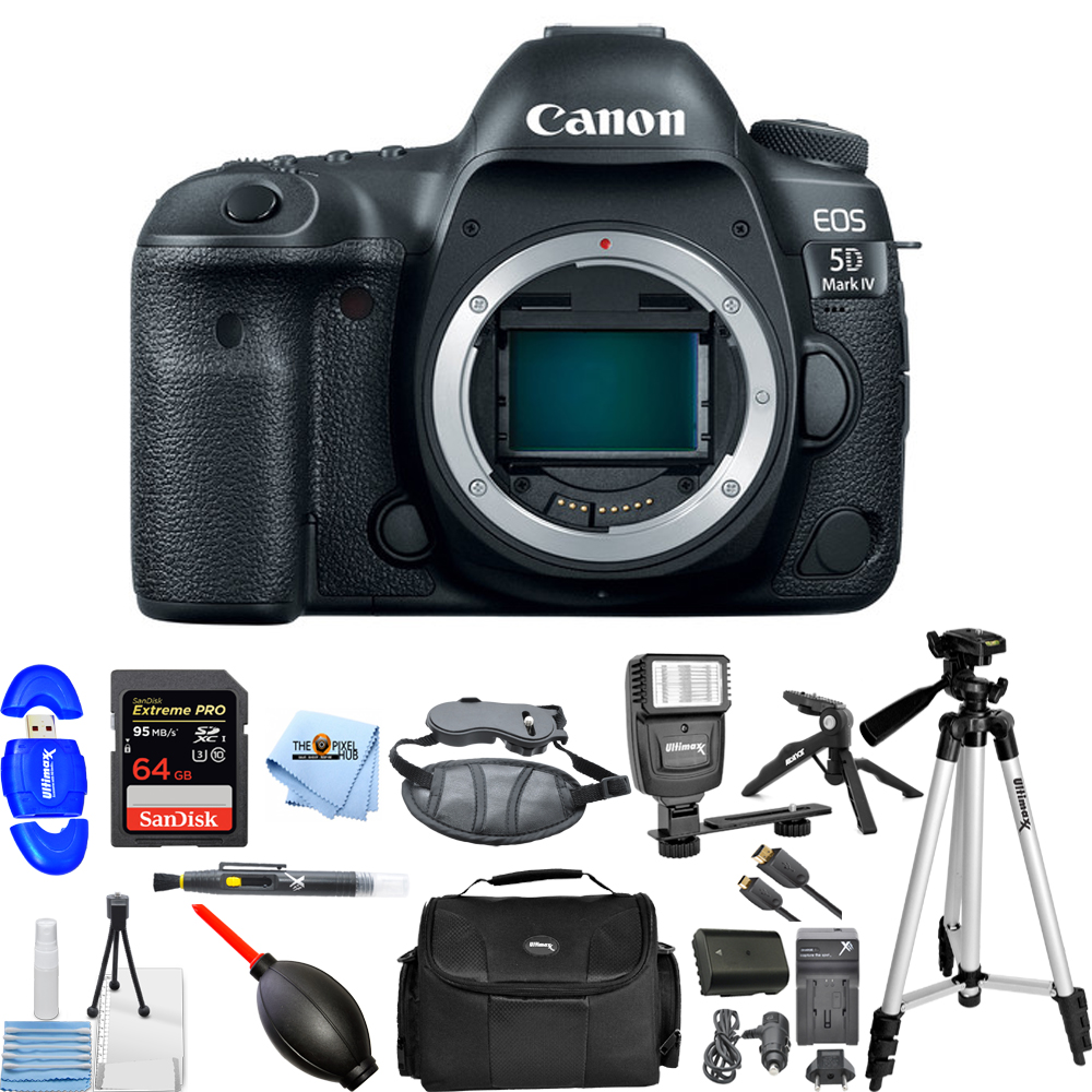 Canon EOS 5D Mark IV 4K DSLR Camera (Body Only) 1483C002 Pro 64GB