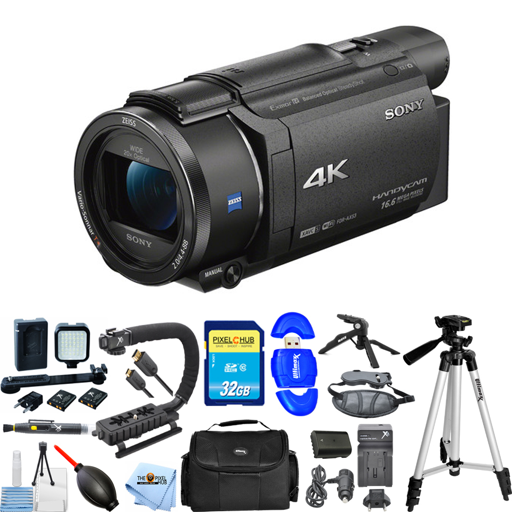 Sony FDRAX53 4K Ultra HD Handycam Camcorder (Black) Extra Battery