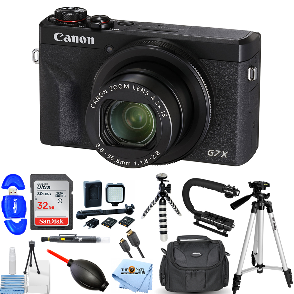 <5台セット> PowerShot G7X Mark3 ブラック Canon PowerShot G7X Mark III 20.2MP 4K Digital Camera+ 32GB Deluxe