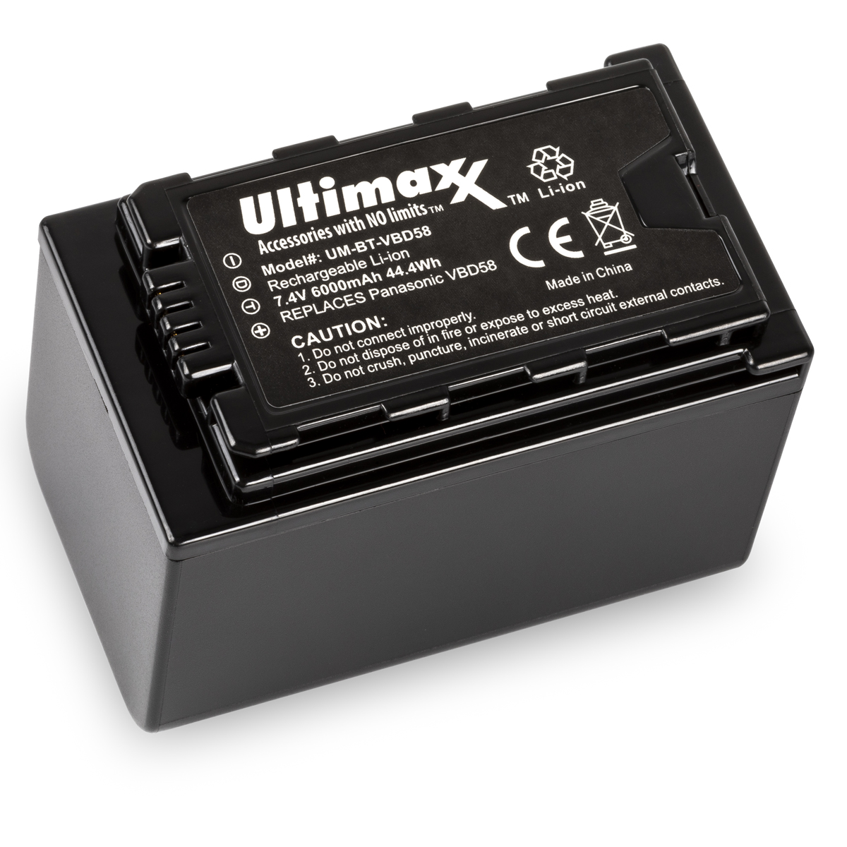 6000mAh Replacement Battery for Panasonic VW-VBD58, VW-VBD78, AG-VBR89G