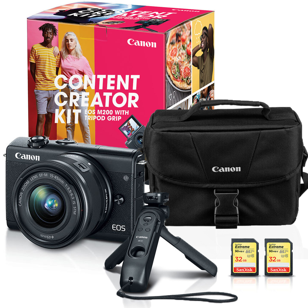 Canon EOS M200 Mirrorless Digital Camera Creator 64GB Kit AUTHORIZED