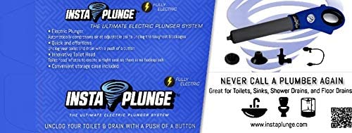 InstaPlunge Electric Plunger System - Unclog And Clear Toilet And Drain Blockage With A Push Of