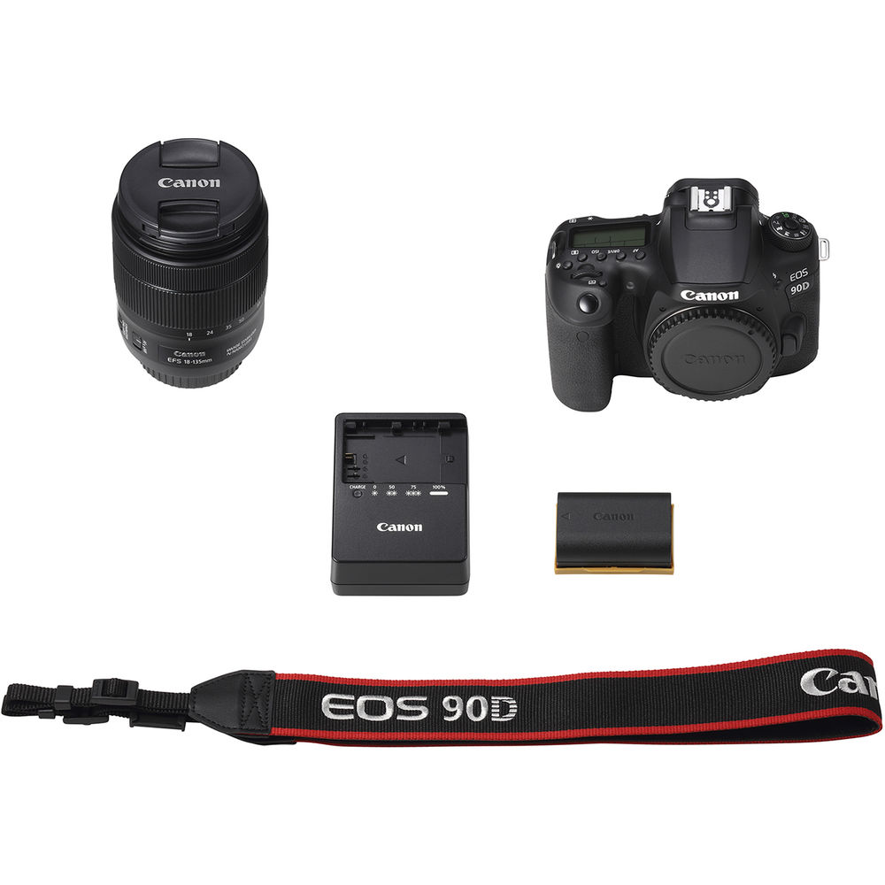 ★美品★ Canon EOS 90D ダブルレンズセット Canon EOS 90D DSLR with 18-135mm + 75-300mm + 64GB + Flash Top
