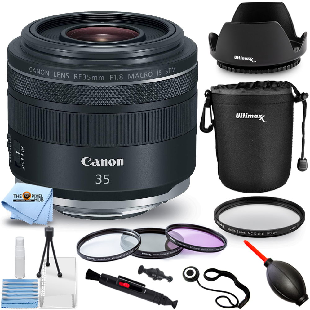 Canon RF 35mm f/1.8 IS Macro STM Lens + Lens Pouch + Filter