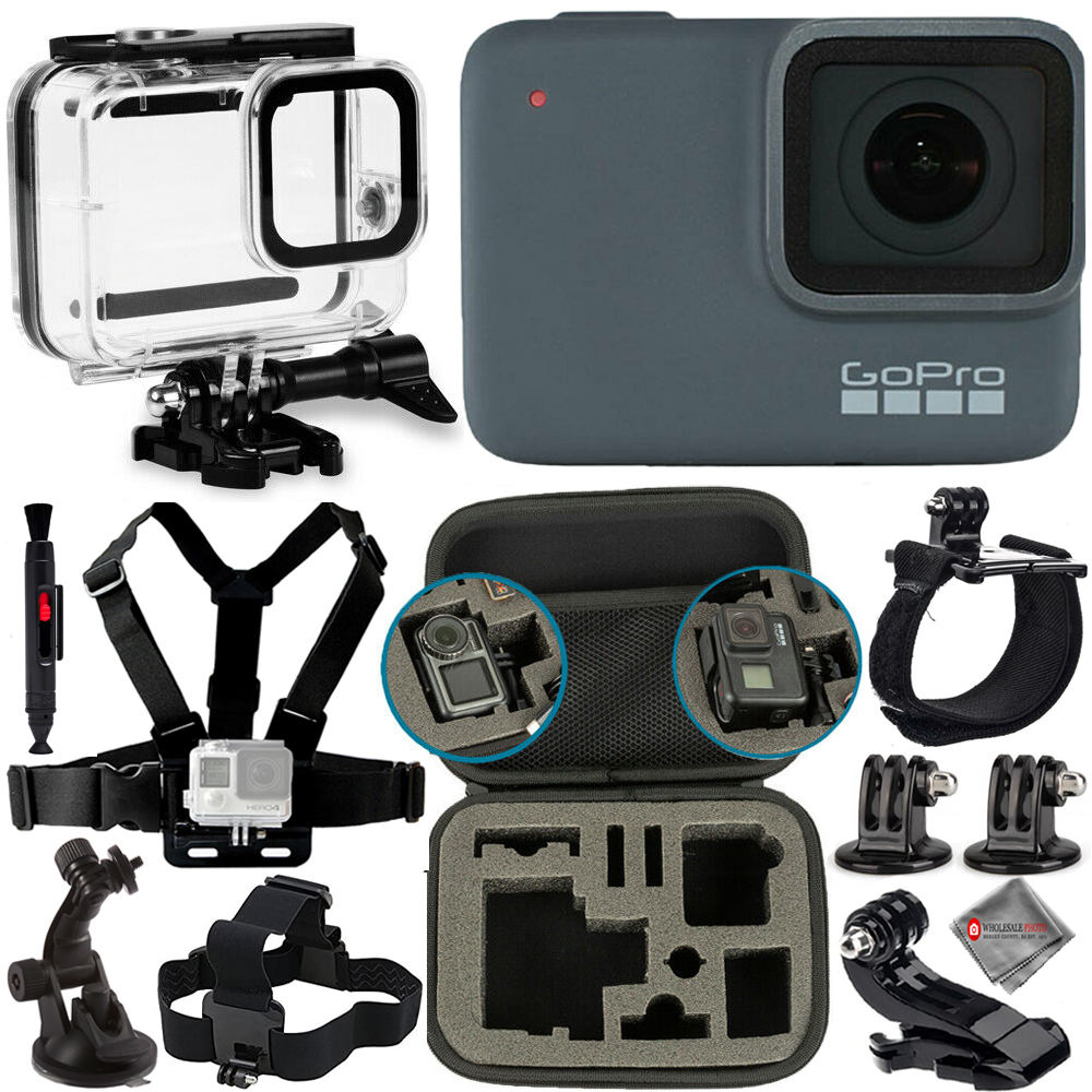 Gopro Hero7 Silver Waterproof 4k Action Camera Housing Head And Chest Straps Ebay