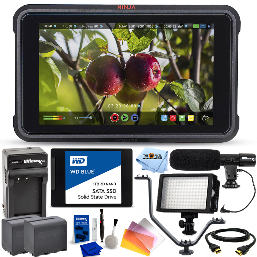 Atomos Ninja V 5" 4K HDMI Recording Monitor + WD 1TB Blue 3D NAND III
