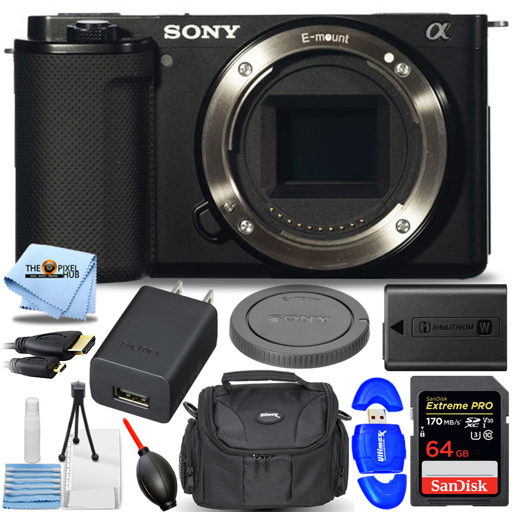 Sony ZV-E10 Mirrorless Camera (Body, Black) ILCZV-E10/B - 7PC
