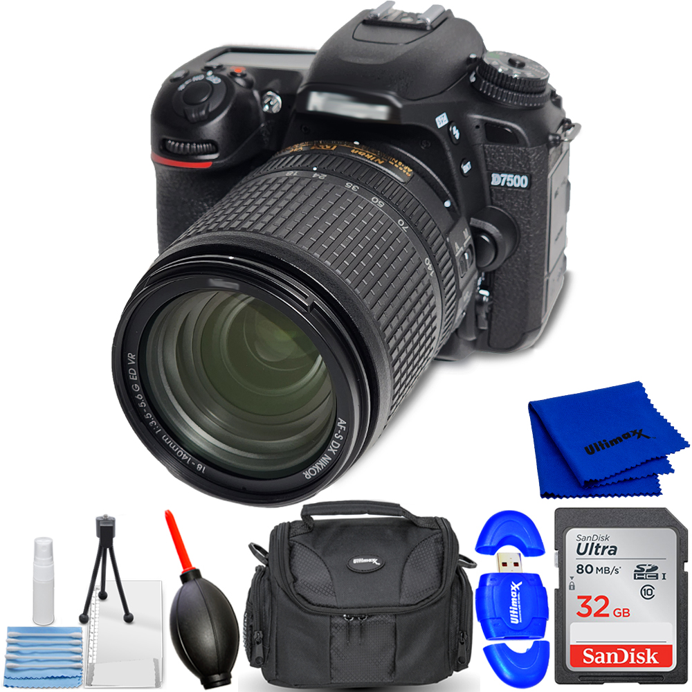 【在庫有】 Lens 18-140mm with Camera DSLR D7500 Nikon - 32GB Essential デジタルカメラ